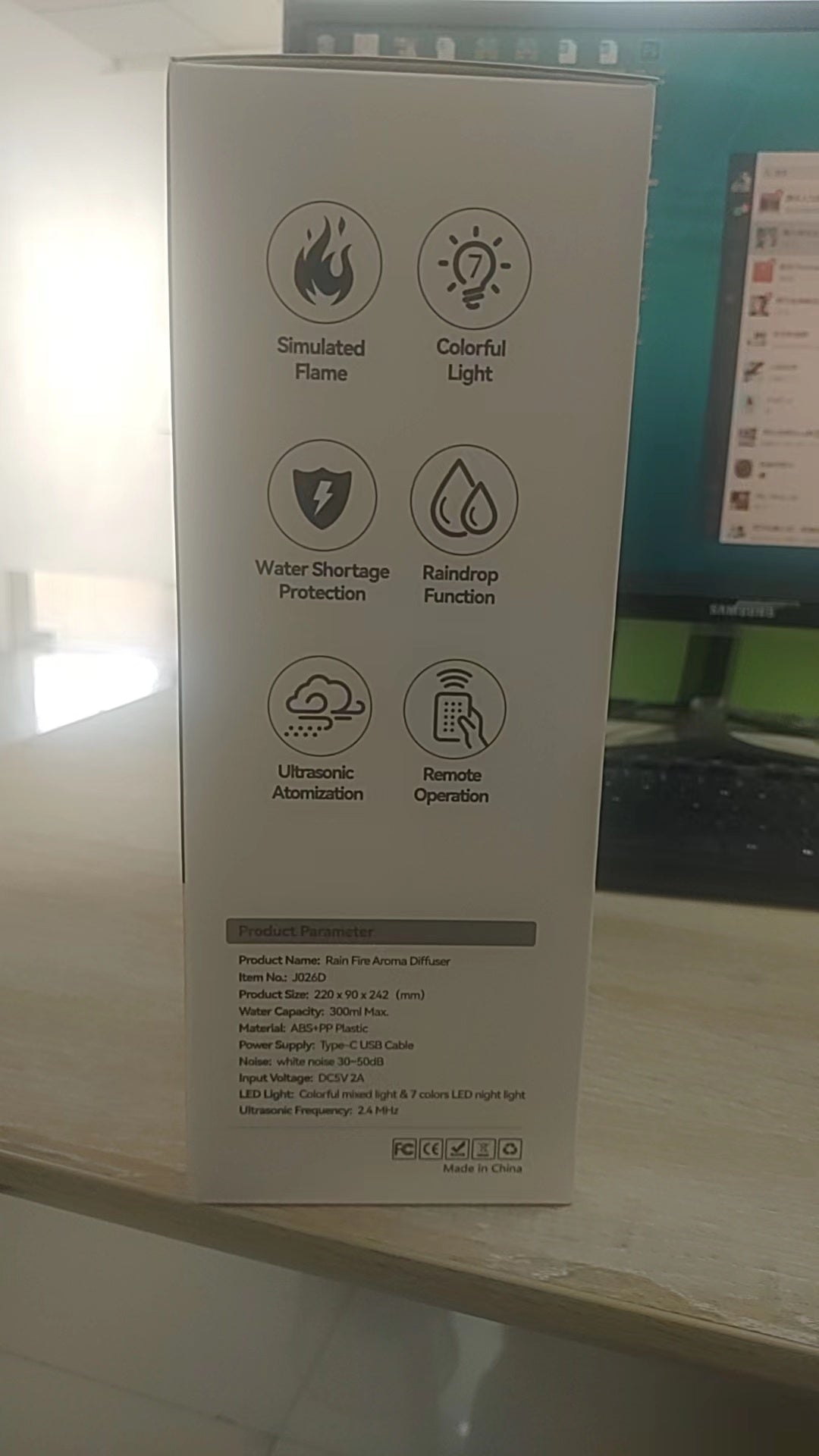 2025 New Products Rain Cloud Fire Humidifier Water Drip Novedades 2024 Rain Water Diffuser Fire Flame Humidifier Aroma Diffuser